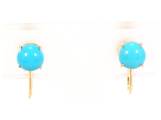Autre Marque Orecchini a clip in oro 18K con turchese D'oro
