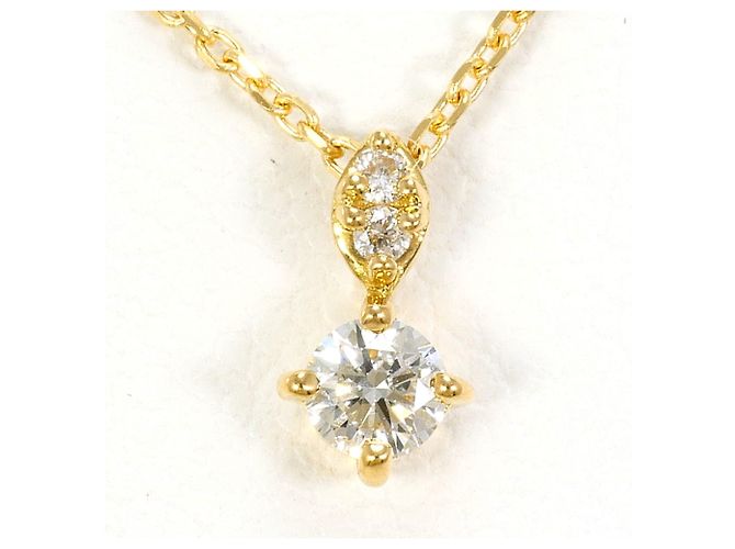 Autre Marque 18K Gelbgoldhalskette mit Diamant Golden