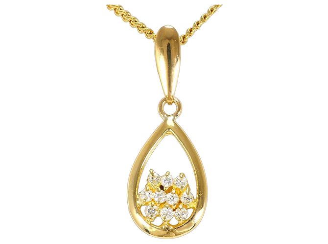 Autre Marque Collar de oro amarillo de 18K con diamante Dorado