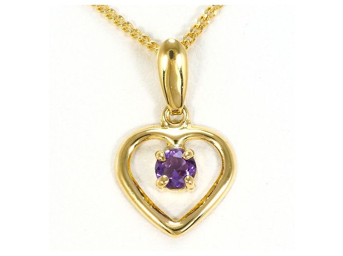 Autre Marque Collar de oro amarillo de 18K con amatista Dorado