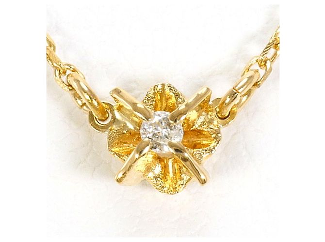 Autre Marque Collar de oro amarillo de 18K con diamante Dorado