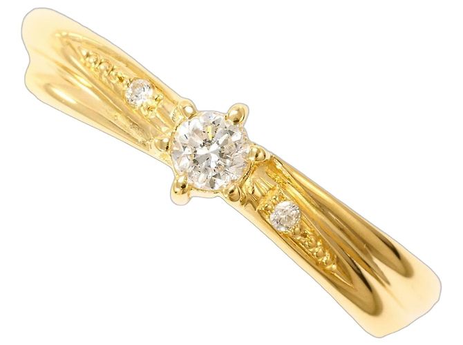 Autre Marque 18K Gelbgold-Ring mit Diamant Golden