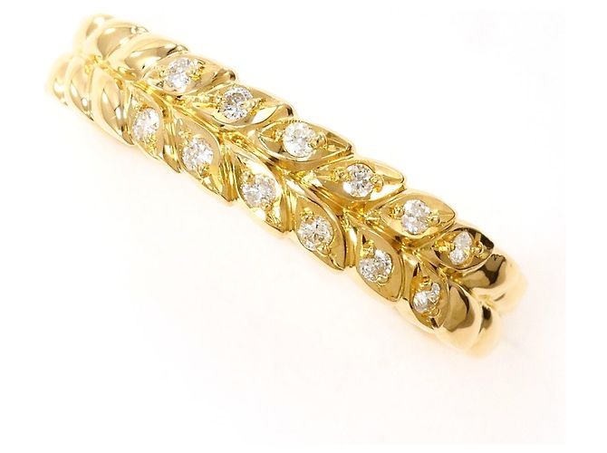 Autre Marque Aliança de ouro amarelo 18K com diamantes