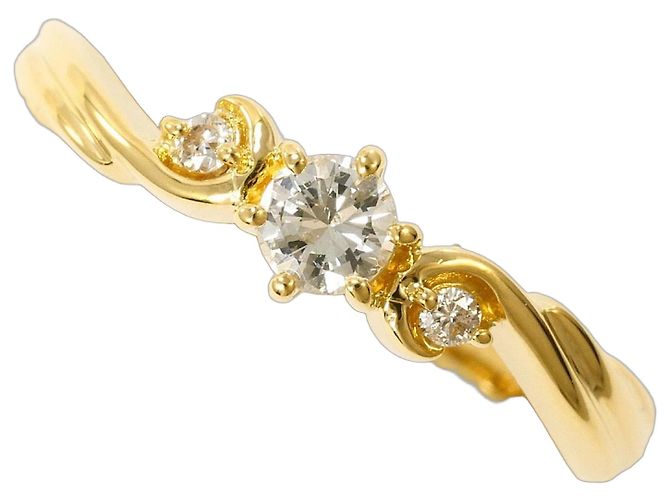 Autre Marque 18K Gelbgold-Ring mit Diamant Golden