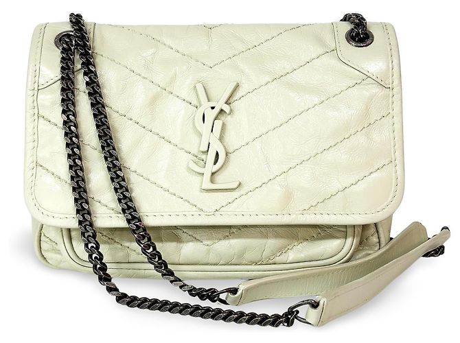 Saint Laurent Niki Flap Leather Blanc
