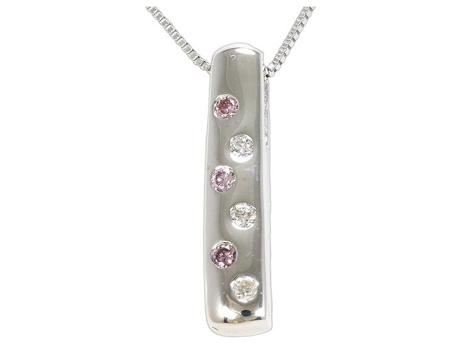 Autre Marque Collana in oro bianco 18K con diamante D'oro