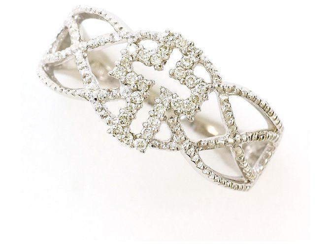 Autre Marque 18K Weißgold Diamantring Golden