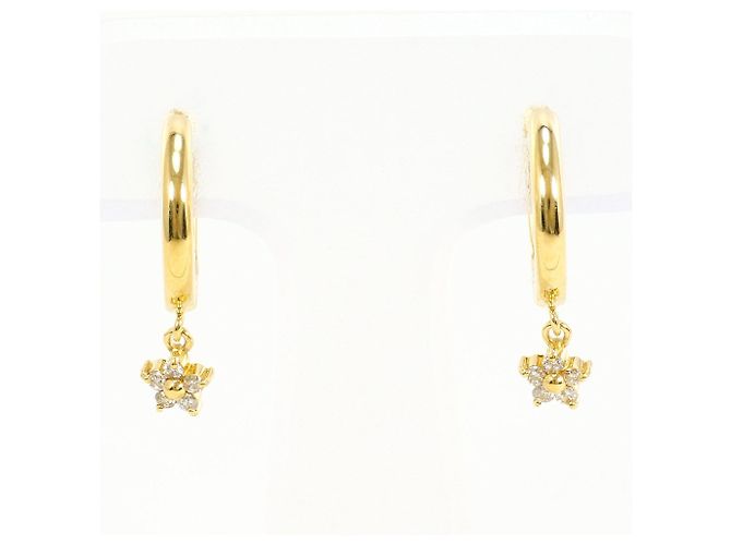 Autre Marque Orecchini a clip in oro giallo 18K con diamanti D'oro