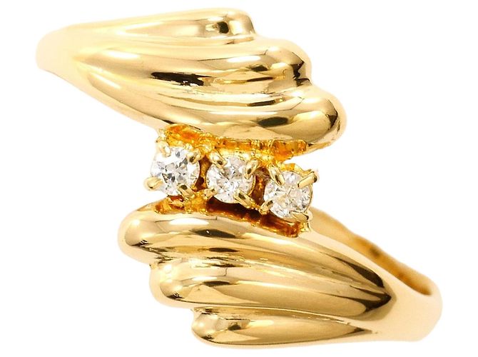 Autre Marque 18K Gelbgold-Ring mit Diamant Golden