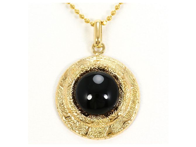 Autre Marque Collar de oro amarillo de 18K con ónix Dorado