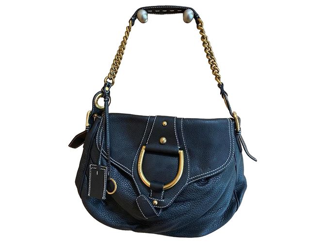 Dolce & Gabbana Black Pebbled Leather Shoulder Bag