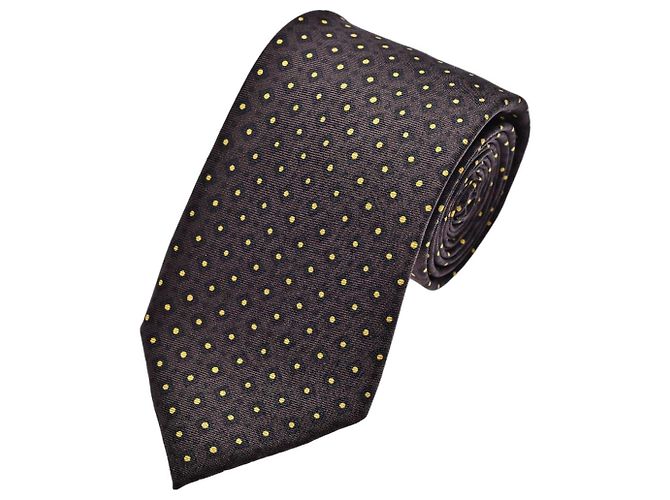 Gravata de seda Prada de bolinhas Amarelo Castanho escuro
