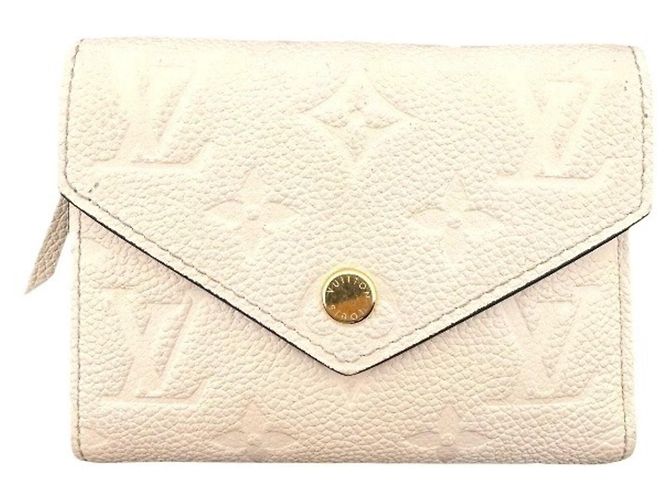 Louis Vuitton Monogram Empreinte Tri-Fold Wallet Cream