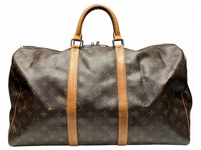 Sac à main Louis Vuitton Monogram Keepall 50 Marron