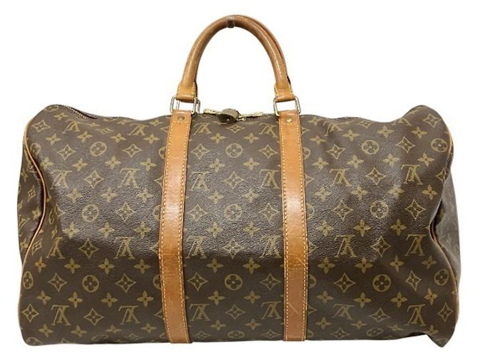 Sac à main Louis Vuitton Monogram Keepall 50 Marron