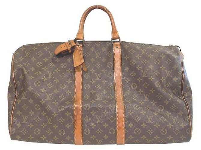 Sac à main Louis Vuitton Monogram Keepall 55 Marron