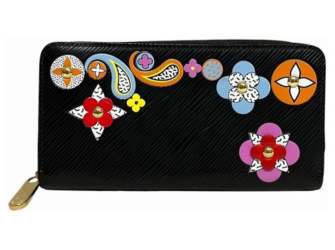 Louis Vuitton Epi Flower Zippy Wallet Black