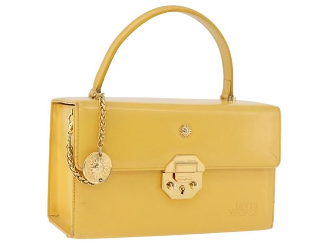 Gianni Versace Vanity Handtasche aus Leder Gelbgold Authentisch BA12828 Golden
