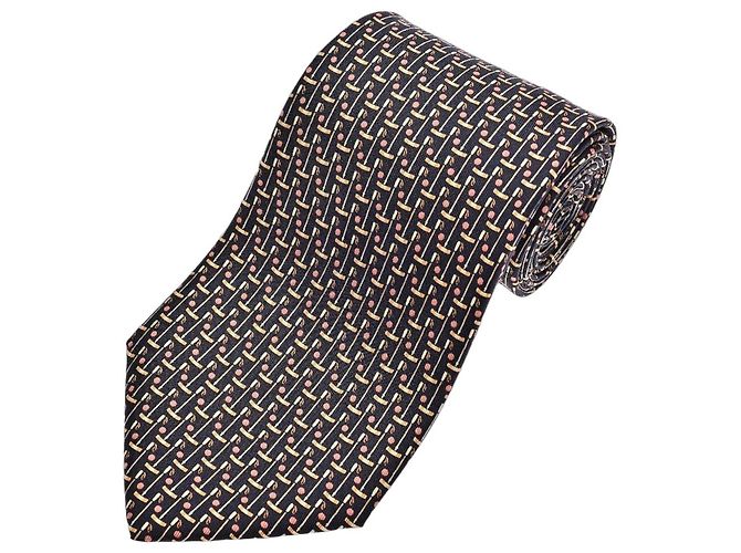 Cravate en soie Salvatore Ferragamo motif golf