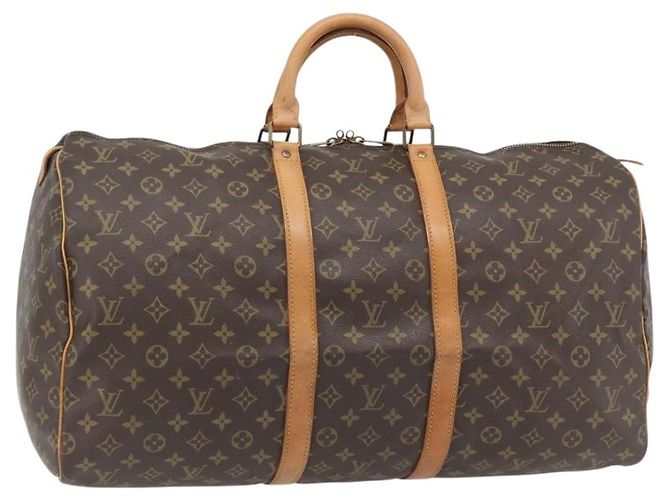LOUIS VUITTON Monogram Keepall 55 Boston Bag M41424 LV Auth ka4447 Monograma