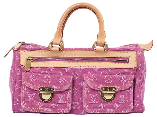 Borsa Louis Vuitton Neo Speedy Pink Monogram Denim Fuschia