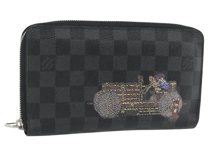 LOUIS VUITTON Damier Graphite Illustre Zippy Organizer Wallet N63002 Auth 140524 Damier ebene
