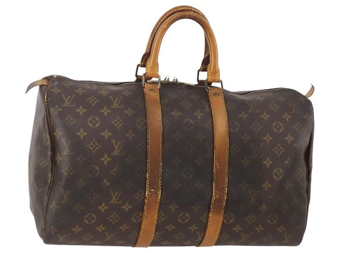 LOUIS VUITTON Bolsa Boston Monogram Keepall 45 M41428 LV Auth 179405 Monograma