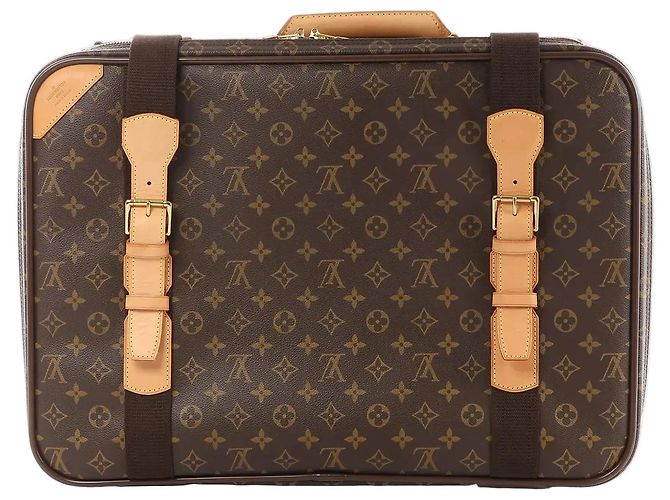 Bolsa de viagem Louis Vuitton Satellite 50 em canvas Monogram marrom Bege