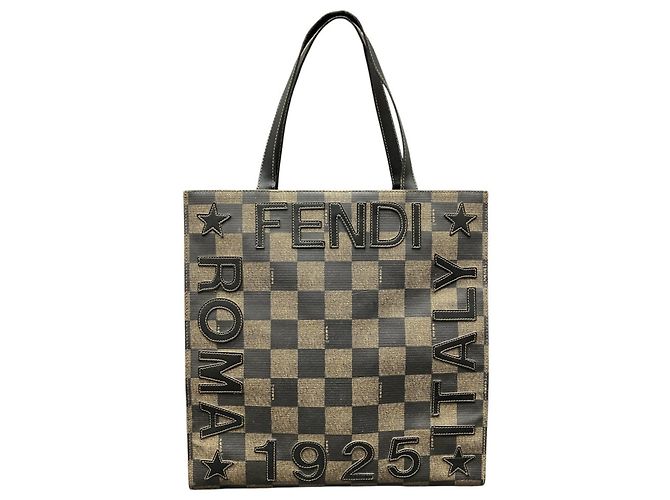 Bolsa Tote Fendi marrom de couro e PVC