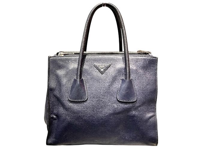 Borsa Tote Prada Vitello Daino Navy da donna Blu navy