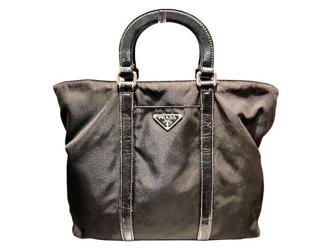 Bolsa de mão de Nylon Tessuto e Couro Prada para Mulher Preto