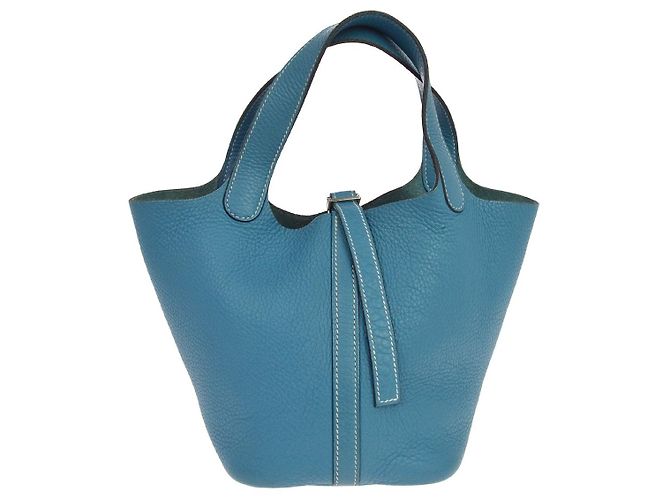 Hermès Bolso Picotin Hermes Clemence PM Azul