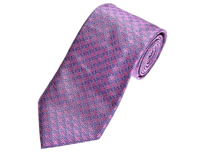 Chopard Cravatta in seta jacquard Rosa Porpora 