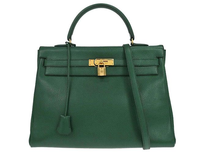 Hermès Hermes Kelly 2 Way Taurillon Clemence Green