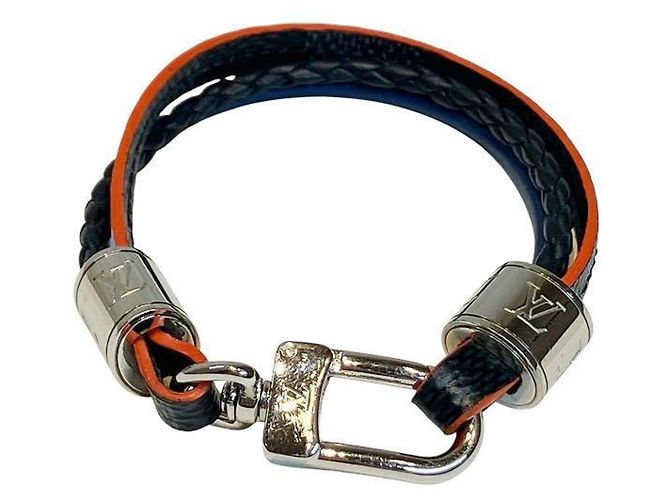 Bracciale Charm Louis Vuitton Damier Graphite Nero Blu