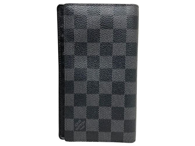 Portafoglio bi-fold Louis Vuitton Damier Graphite Columbus Nero