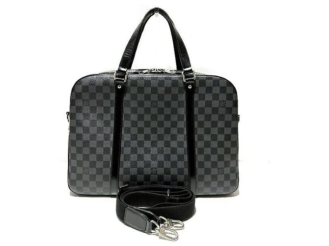 Sac à main Louis Vuitton Damier Graphite Yorn Noir