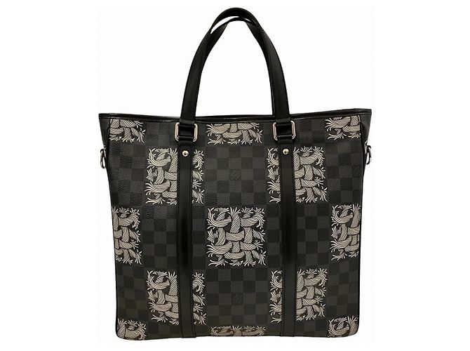 Sac à main Louis Vuitton Damier Graphite Christopher Nemeth Tadao PM Marron Noir Blanc