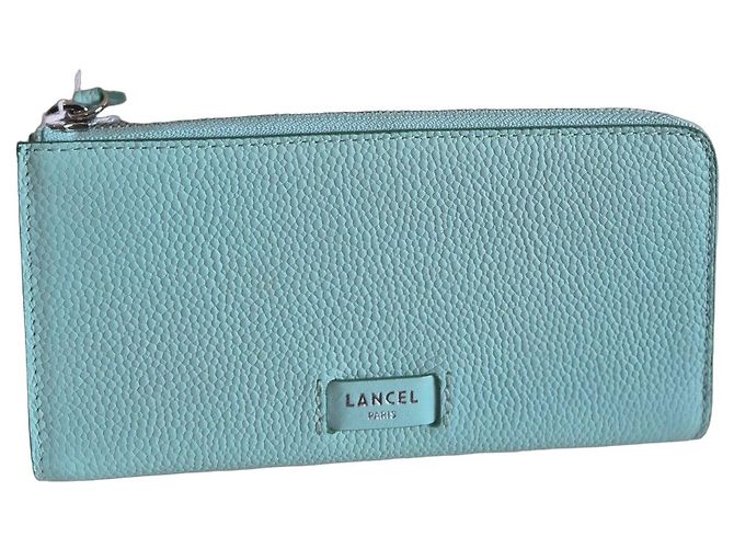 Portafoglio Lancel Ninon in Pelle con Zip Blu Blu chiaro