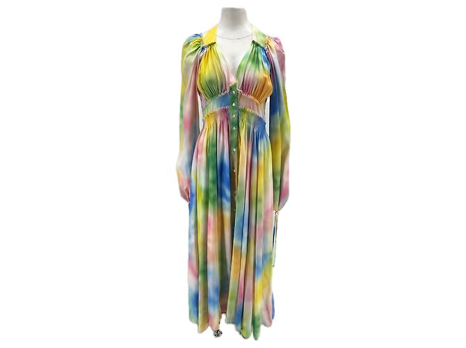 Attico Vestido longo multicolorido
