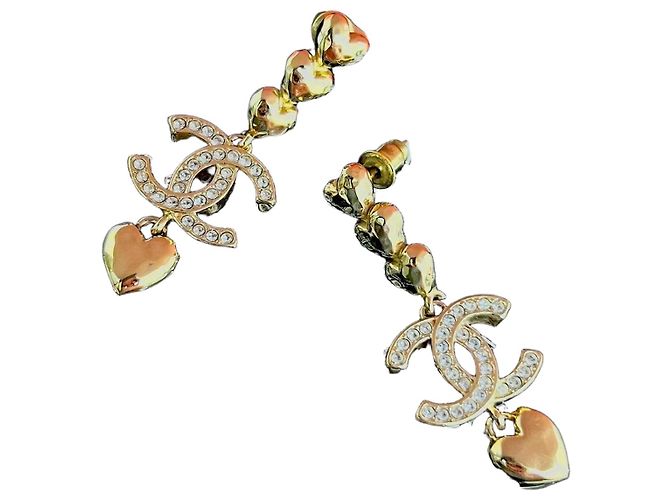 Orecchini Chanel Coco Mark Heart D'oro