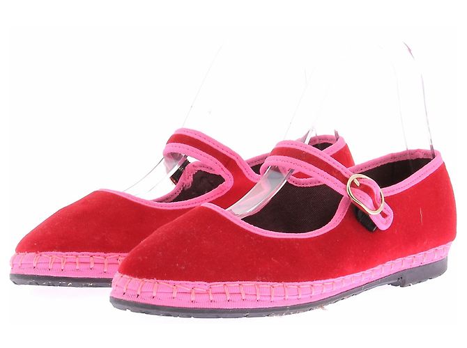 Autre Marque Bailarinas "Aurélie" en terciopelo rojo Roja