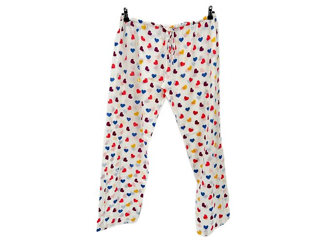 Autre Marque Pantalone bianco con cuori