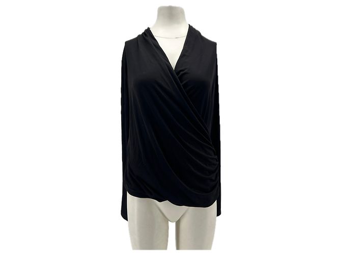Autre Marque Top nero a maniche lunghe Bianco