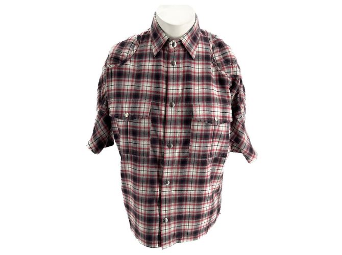 Autre Marque Camisa de cuadros roja GMBH de algodón Talla M