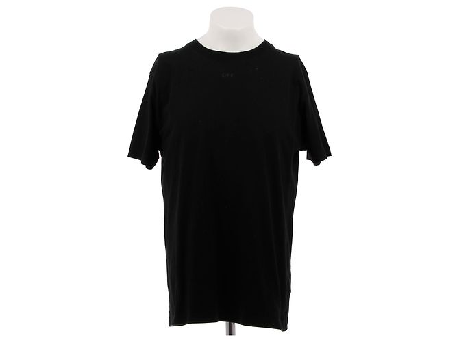 Camiseta preta de algodão Off White Preto