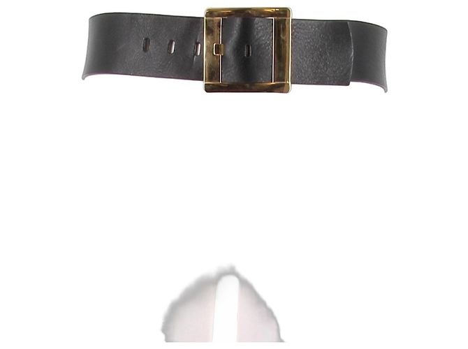 Rodier Cinto de couro preto com fivela