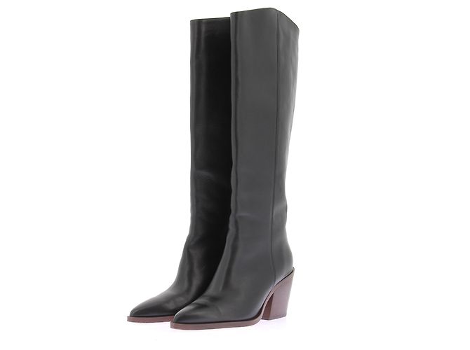 Ba&Sh Schwarze Lederstiefel mit Absatz