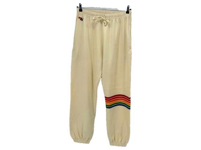 Autre Marque AVIATOR Jogginghose Creme Baumwolle Beige