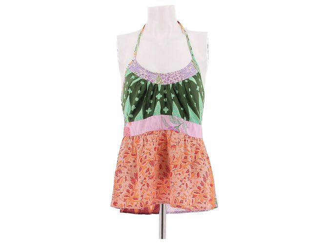 Top de algodón estampado beige Zimmermann